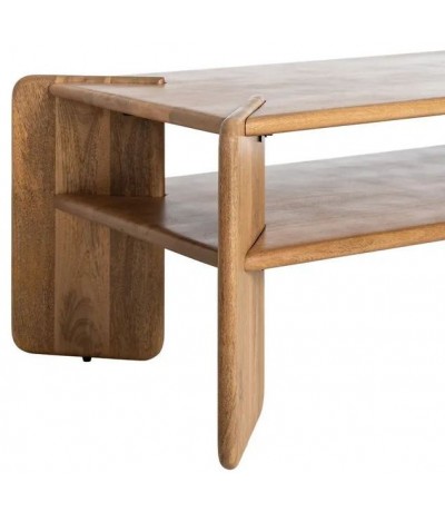 Mesa de centro madera de mango natural estilo boho artesanal