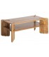 Mesa de centro madera de mango natural estilo boho artesanal 1