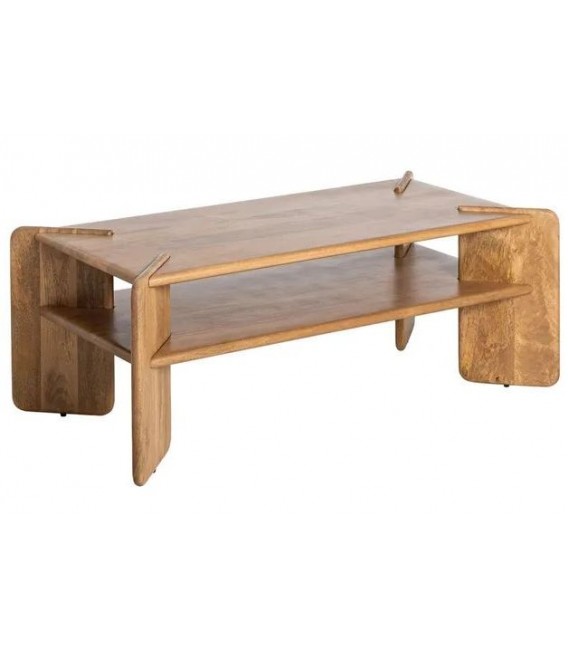 Mesa de centro madera de mango natural estilo boho artesanal 1