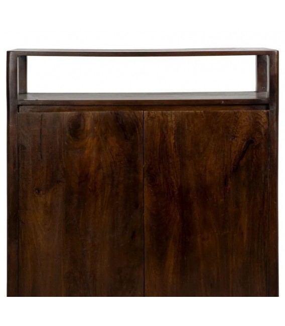Armario madera mango nogal natural dos puertas con baldas interior 3