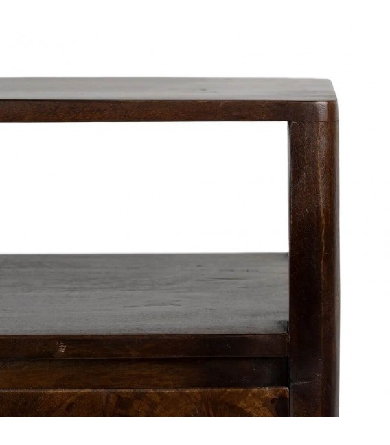 Armario madera mango nogal natural dos puertas con baldas interior 7