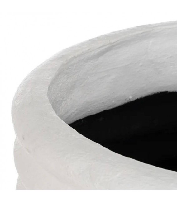 Jarrón grande contemporáneo blanco de fibra de cemento 2