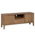Mueble TV de mango marrón natural con puertas, cajón y balda