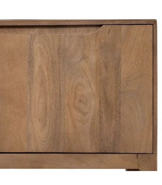 Mueble TV de mango marrón natural con puertas, cajón y balda 4