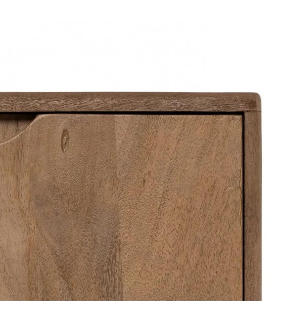 Mueble TV de mango marrón natural con puertas, cajón y balda 9