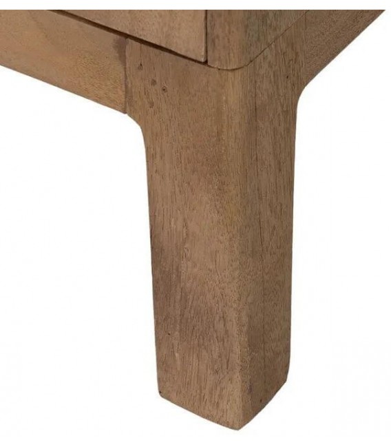 Mueble TV de mango marrón natural con puertas, cajón y balda 10