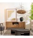 Mueble TV de mango marrón natural con puertas, cajón y balda mdmhogar