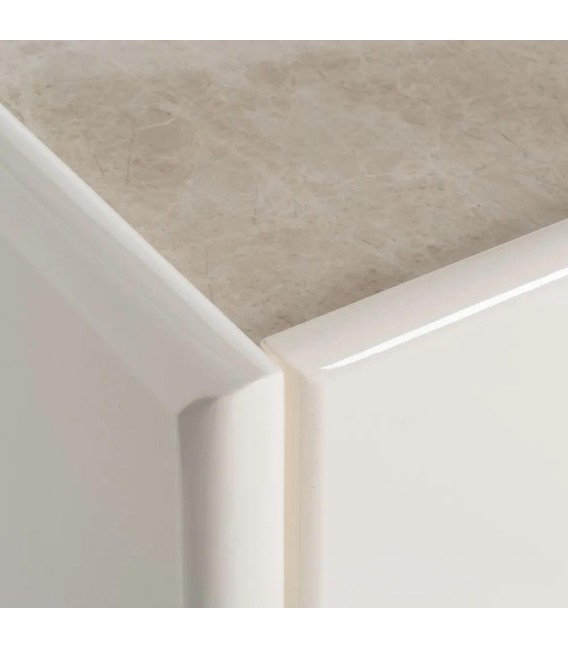 Aparador blanco con mármol natural, 4 puertas y baldas interiores 4