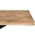 Mesa comedor mango natural con patas hierro negro industrial 1