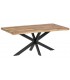 Mesa comedor mango natural con patas hierro negro industrial