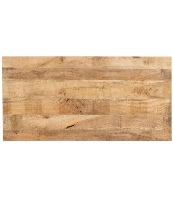 Mesa comedor mango natural con patas hierro negro industrial 5
