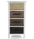 Cajonera baño blanca con cuatro gavetas degradado marrón 1