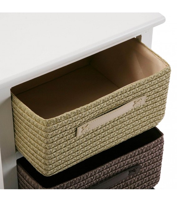Cajonera baño blanca con cuatro gavetas degradado marrón 3