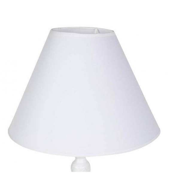 Lámpara de pie romántica metal torneado blanco roto pantalla lino 1