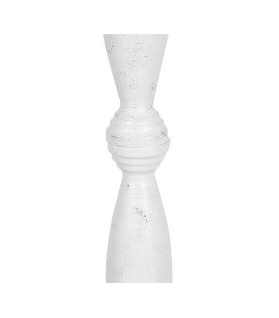 Lámpara de pie romántica metal torneado blanco roto pantalla lino 2