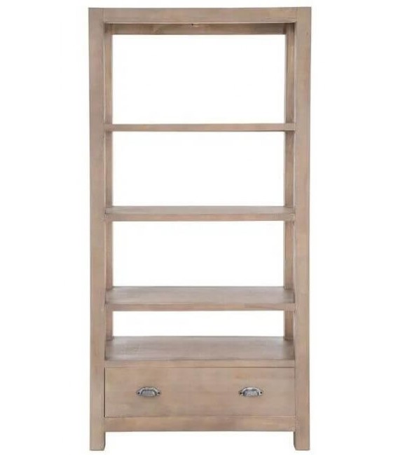 Estantería de pino natural con cajón y baldas abiertas salón 2
