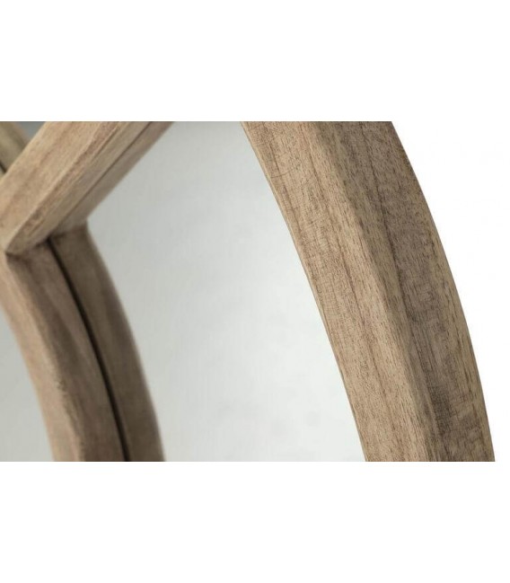 Espejo pared efecto ventana madera mindi natural estilo boho