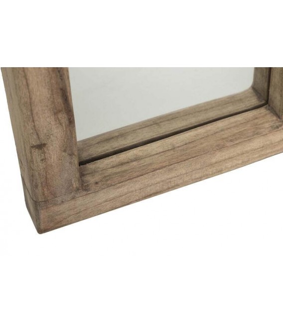 Espejo pared efecto ventana madera mindi natural estilo boho 2