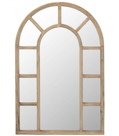 Espejo pared efecto ventana madera mindi natural estilo boho 5
