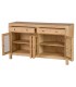 Aparador madera mindi natural con puertas cristal colonial 7