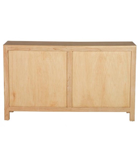 Aparador madera mindi natural con puertas cristal colonial 8