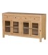 Aparador madera mindi natural con puertas cristal colonial 11