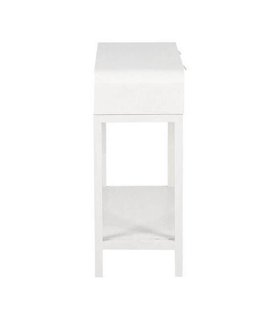 Consola de entrada blanca con dos cajones y una balda inferior 4