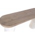 Consola entrada XL madera natural patas metal efecto piedra blanca 1