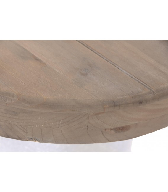 Consola entrada XL madera natural patas metal efecto piedra blanca 2