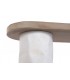 Consola entrada XL madera natural patas metal efecto piedra blanca 4