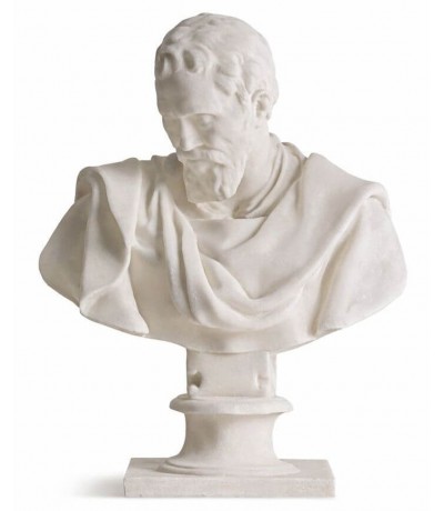 Busto clásico decorativo en resina blanca para interior hogar mdmhogar