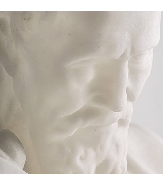Busto clásico decorativo en resina blanca para interior hogar