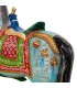 Figura decorativa colonial de caballo tallado pintado a mano ruedas.6