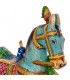 Figura decorativa colonial de caballo tallado pintado a mano ruedas.4