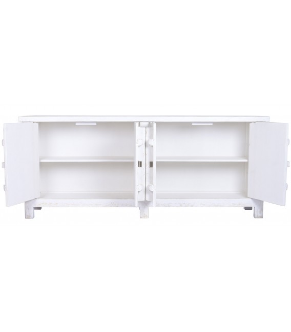 Aparador en madera maciza de olmo blanco rozado estilo oriental 2