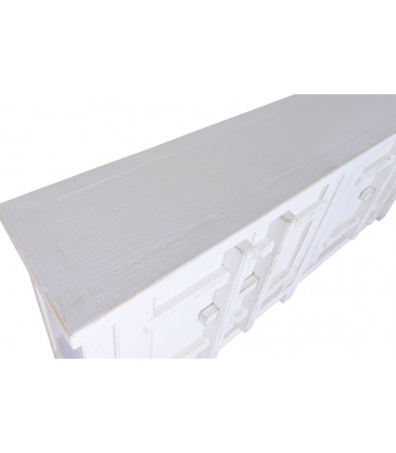 Aparador en madera maciza de olmo blanco rozado estilo oriental 5