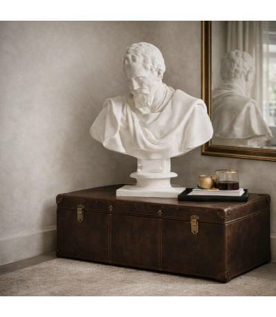 Busto clásico decorativo en resina blanca para interior hogar Mdmhogar