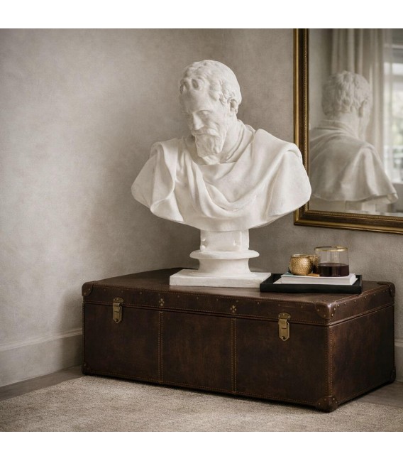Busto clásico decorativo en resina blanca para interior hogar Mdmhogar