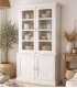 Vitrina grande madera maciza de mango blanco rozado estilo boho Mdmhogar