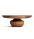 Mesa de centro circular de madera suar natural marrón satinado