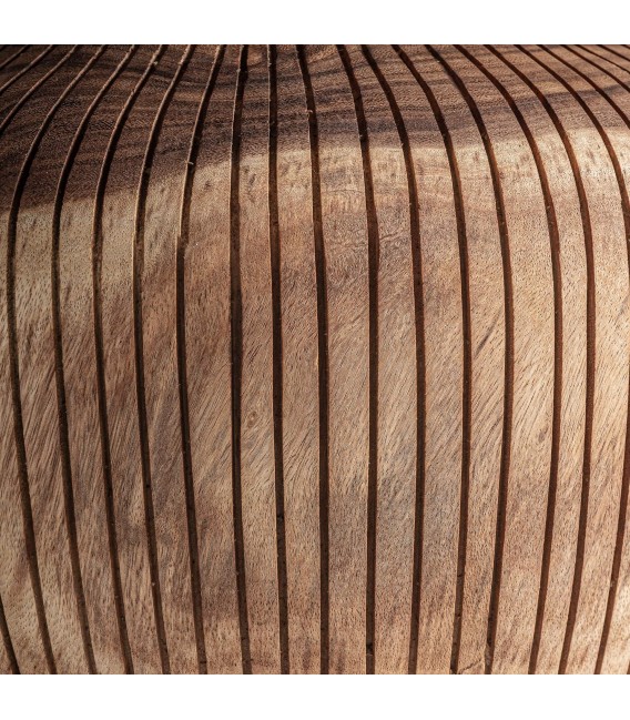 Mesa de centro circular de madera suar natural marrón satinado 3