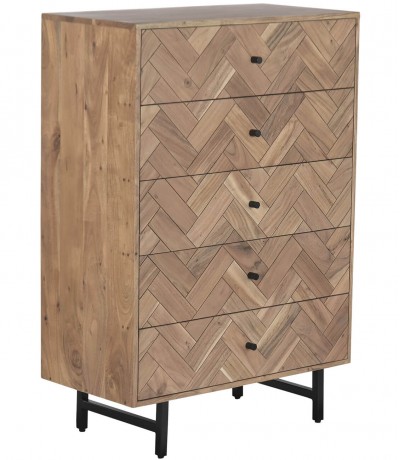 Sinfonier madera maciza de acacia con cinco cajones estilo industrial
