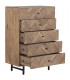 Sinfonier madera maciza de acacia con cinco cajones estilo industrial 2