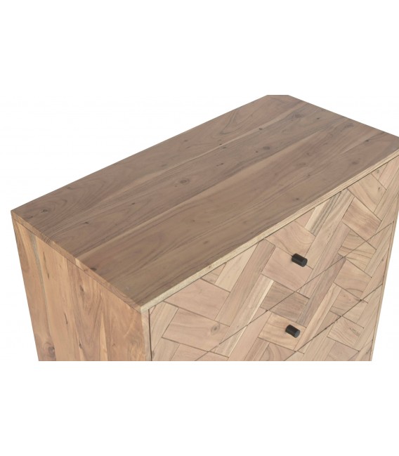 Sinfonier madera maciza de acacia con cinco cajones estilo industrial 3