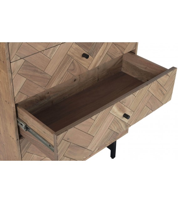 Sinfonier madera maciza de acacia con cinco cajones estilo industrial 5