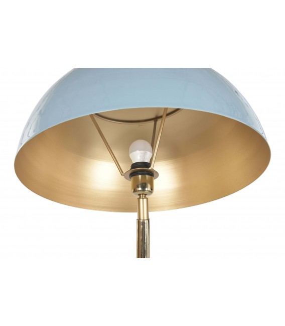 Lámpara de pie en metal lacado en azul y dorado estilo art decó 3