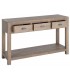 Consola de entrada madera natural con tres cajones estilo boho 2