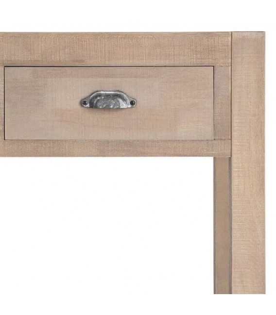 Consola de entrada madera natural con tres cajones estilo boho 3