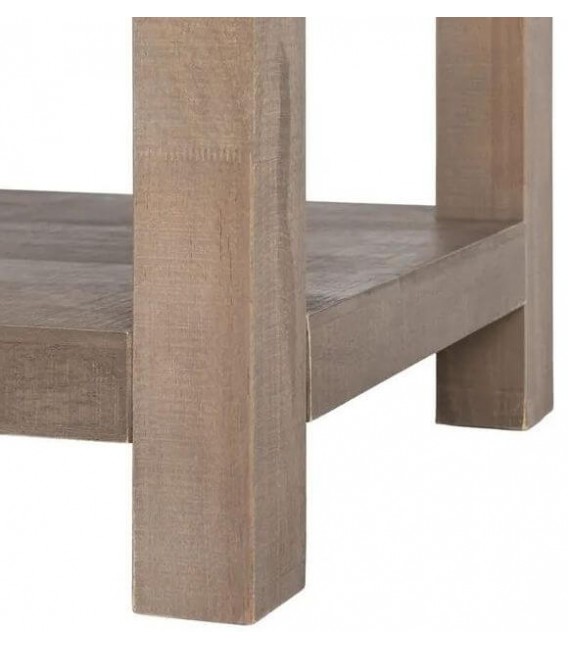 Consola de entrada madera natural con tres cajones estilo boho 6