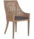 Silla de comedor cómoda en ratán y madera de mindi estilo boho